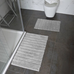 Allure Bath Fashions Marlow Ribbed Two Piece Bath Mat Set - Dove Grey - thumbnail 4