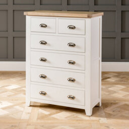 The Furniture Market Cheshire Cream Painted Tall 2 Over 4 Drawer Chest - thumbnail 4