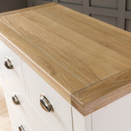 The Furniture Market Cheshire Cream Painted Tall 2 Over 4 Drawer Chest - thumbnail 7