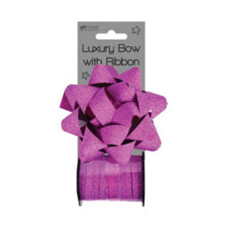 Anker Hot Pink Glitter Bow And Ribbon Spool Christmas Decoration