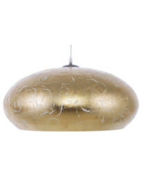 Beliani Cracked Gold Foil Round Pendant Lamp - 48Cm Diameter, Vintage Metallic Ceiling Light - thumbnail 2
