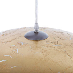 Beliani Cracked Gold Foil Round Pendant Lamp - 48Cm Diameter, Vintage Metallic Ceiling Light - thumbnail 6