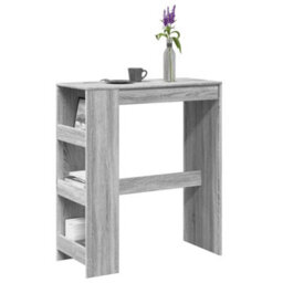 Berkfield Bar Table With Racks Grey Sonoma 90X40X103.5 Cm Engineered Wood - thumbnail 1