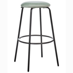 Wyld And Coco Mint Velvet Set Of 2 Mint Green Velvet Bar Stools With Footrest - W43 X D43 X H75Cm - thumbnail 4