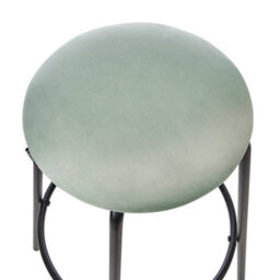 Wyld And Coco Mint Velvet Set Of 2 Mint Green Velvet Bar Stools With Footrest - W43 X D43 X H75Cm - thumbnail 5