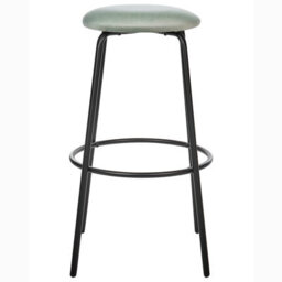 Wyld And Coco Mint Velvet Set Of 2 Mint Green Velvet Bar Stools With Footrest - W43 X D43 X H75Cm - thumbnail 1
