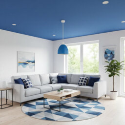 15Cm Blue Metal Easy Fit E27 Pendant Ceiling Lamp Shade - thumbnail 4