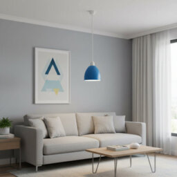 15Cm Blue Metal Easy Fit E27 Pendant Ceiling Lamp Shade - thumbnail 8