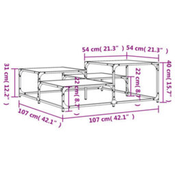 Berkfield Coffee Table Grey Sonoma 107X107X40 Cm Engineered Wood - thumbnail 9