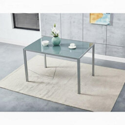 Kosy Koala Modern Rectangle Glass Dining Table Set With 6 Grey Faux Leather Chairs Dining Room Furniture - thumbnail 6