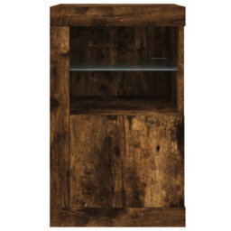 Berkfield Side Cabinet With Led Lights Smoked Oak Engineered Wood - thumbnail 7