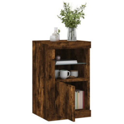 Berkfield Side Cabinet With Led Lights Smoked Oak Engineered Wood - thumbnail 5