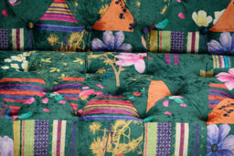 Green Patchwork Fabric 2 + 2 Seater Chesterfield Sofa Set For Living Room Portofino - thumbnail 8