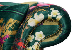 Green Patchwork Fabric 2 + 2 Seater Chesterfield Sofa Set For Living Room Portofino - thumbnail 6