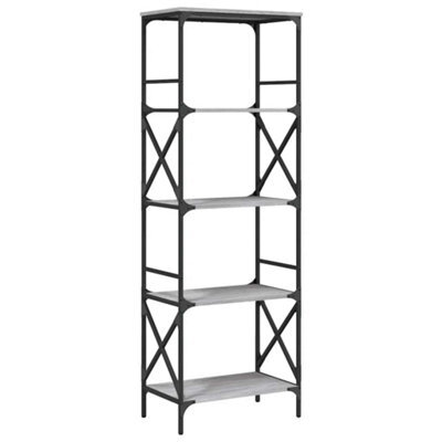 Berkfield Industrial Bookcase 5-Tier Grey Sonoma 59X35X171 Cm Engineered Wood