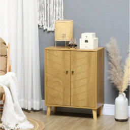 Vintage 2-Door Slim Small Kitchen Sideboard Storage Cabinet