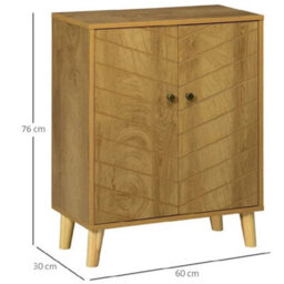 Vintage 2-Door Slim Small Kitchen Sideboard Storage Cabinet - thumbnail 2