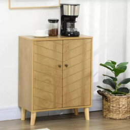 Vintage 2-Door Slim Small Kitchen Sideboard Storage Cabinet - thumbnail 3