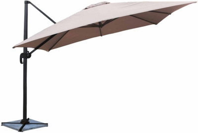 Signature Weave 3 X 3M Square Cantilever Parasol Sun Shade Umbrella Beige Canopy - image 1