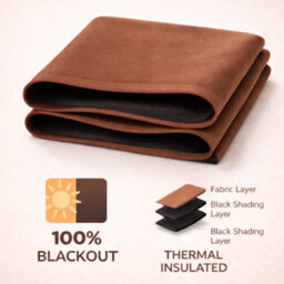 Nod Off Brown Blackout Eyelet Curtains Ring Top Thermal Curtains Ready Made Pair 46X54 Inches - thumbnail 8