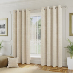 Enhanced Living Royale Cream Room Darkening Boucle Readymade Curtains (Pair) - 66 X 72 Inch (168X183Cm) - thumbnail 2