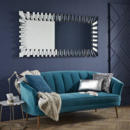The Online Mirror Shop Wall Mirror Stella Starburst Large Rectangular Shape With Black Frame- H 170Cm X W 80Cm For Hanging In Living Room, Bedroom