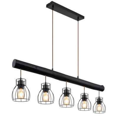 Luminosa Lighting Luminosa Mina Bar Pendant Ceiling Light Matt Black 5X E27 - image 1