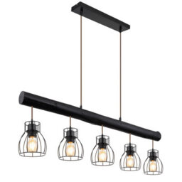 Luminosa Lighting Luminosa Mina Bar Pendant Ceiling Light Matt Black 5X E27 - thumbnail 1