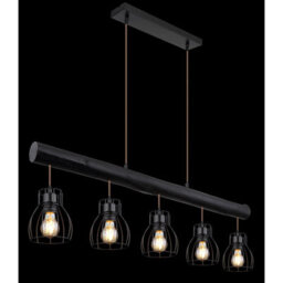 Luminosa Lighting Luminosa Mina Bar Pendant Ceiling Light Matt Black 5X E27 - thumbnail 5