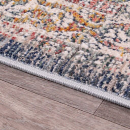 Dark Blue Traditional Easy To Clean Abstarct Floral Rug For Dining Room-66 X 200Cmcm (Runner) - thumbnail 4