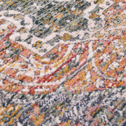 Dark Blue Traditional Easy To Clean Abstarct Floral Rug For Dining Room-66 X 200Cmcm (Runner) - thumbnail 3
