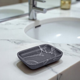 Showerdrape Octavia Grey Bathroom Accessory Set - Soap Dish & Toothbrush Holder - thumbnail 3