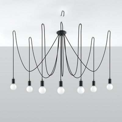 Sollux Lighting Edison Fabric & Steel Black 7 Light Classic Chandelier - image 1