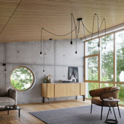 Sollux Lighting Edison Fabric & Steel Black 7 Light Classic Chandelier - thumbnail 6