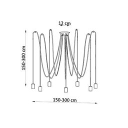 Sollux Lighting Edison Fabric & Steel Black 7 Light Classic Chandelier - thumbnail 4