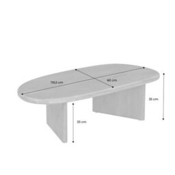 Sweeek - Oval Coffee Table Mango Wood Shiva Walnut Coloured 120X60X35 Cm - thumbnail 6