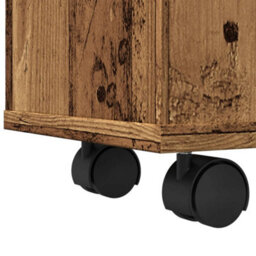 Walplus Narrow Bathroom Cabinet With Wheels Old Wood Engineered Wood - thumbnail 8