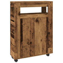 Walplus Narrow Bathroom Cabinet With Wheels Old Wood Engineered Wood - thumbnail 2