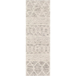 Livabliss Hygge-Hand Woven Charcoal White Wool Global Living Dining Bedroom Rug 76 X 244 Cm Easy Care, Non Shedding