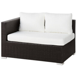Beliani Garden Lounge Set With Table 8 Seater Xxl Right Hand Modular Pe Rattan Dark Brown - thumbnail 6