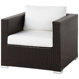 Beliani Garden Lounge Set With Table 8 Seater Xxl Right Hand Modular Pe Rattan Dark Brown - thumbnail 9