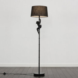 Valuelights Monkey Animal Quirky Modern Black Floor Lamp With Black Shade - thumbnail 2