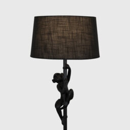 Valuelights Monkey Animal Quirky Modern Black Floor Lamp With Black Shade - thumbnail 3