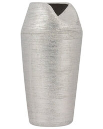 Beliani Silver Stoneware Decorative Table Vase 33Cm - Elegant Minimalist Accent For Dried Bouquets - thumbnail 1
