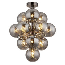 Luminosa Lighting Luminosa Conor Globe Ceiling Light Gunmetal Balls Smoke Glass Shade 13X G9 - thumbnail 1
