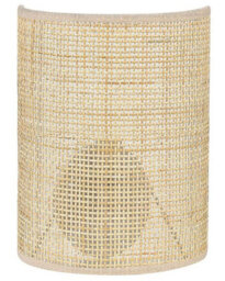 Beliani Wall Lamp Natural Rattan 25Cm Half-Drum Shade Boho Rustic - Mains - thumbnail 2