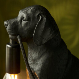 Loops Charming 2 Pack Matt Black Labrador Puppy Table Lamps For Dog Lovers - thumbnail 6