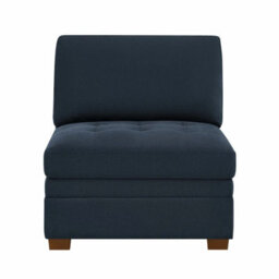 Xample Thomasville Tisdale Blue Fabric Armless Chair, Pocket Coil Cushion, Tufted Seat, Solid Wood Legs, Modular Living Room Seating - thumbnail 5
