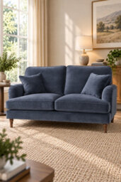 Loft Home Olivia Slate Blue 2 Seater Fabric Sofa - thumbnail 1