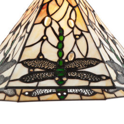 Happy Homewares Green Dragonfly Tiffany Glass Pendant Light Shade With Hexagonal Shape - thumbnail 4